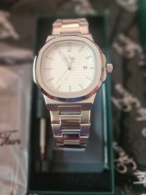 Classic Silver Stainless Steel Men’s Watch - White Dial